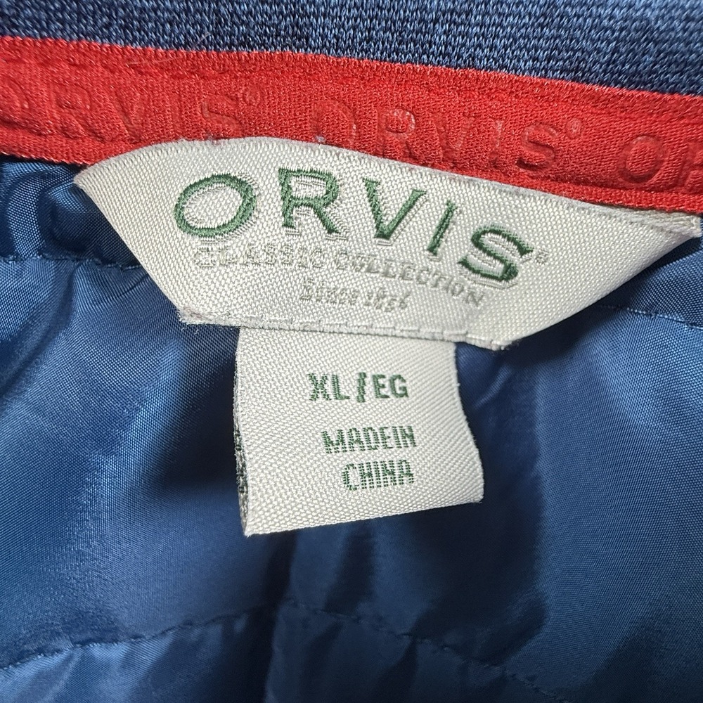 Orvis Mixed Media Quilted Classic‎ Collection Full Zip Blue Jacket Men's XL - Picture 4 of 8